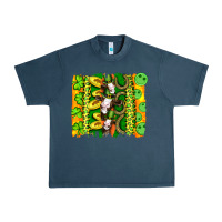 Midnight Navy st patricks cow and coin wıth clovers and leopard brushstrokes Urban Heavy Tee - Artiststas