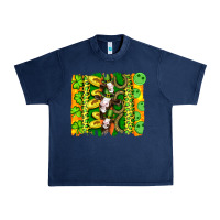 Navy st patricks cow and coin wıth clovers and leopard brushstrokes Urban Heavy Tee - Artiststas
