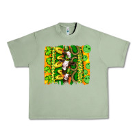 Oil Green st patricks cow and coin wıth clovers and leopard brushstrokes Urban Heavy Tee - Artiststas