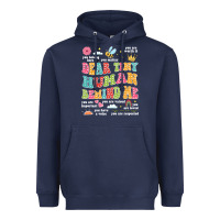 Navy customized teacher dear tiny human behind me back Heavyweight Hoodie - JahusDesignShop