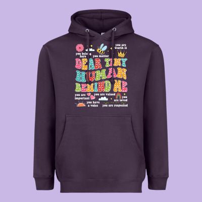Customized Teacher Dear Tiny Human Behind Me Back Heavyweight Hoodie Designed By Jahusdesignshop