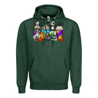 Sports Green halloween cartoon characters coffee cups Zipper Hoodie - Zillion Design Studio