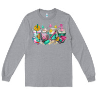 Heather Grey hairstylist coffee cups Long Sleeve Tee - texasbilliewilder