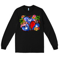 Black puerto rico hearts Long Sleeve Tee - Zillion Design Studio