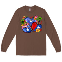 Chestnut puerto rico hearts Long Sleeve Tee - Zillion Design Studio