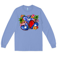 Colony Blue puerto rico hearts Long Sleeve Tee - Zillion Design Studio