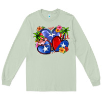 Matcha puerto rico hearts Long Sleeve Tee - Zillion Design Studio