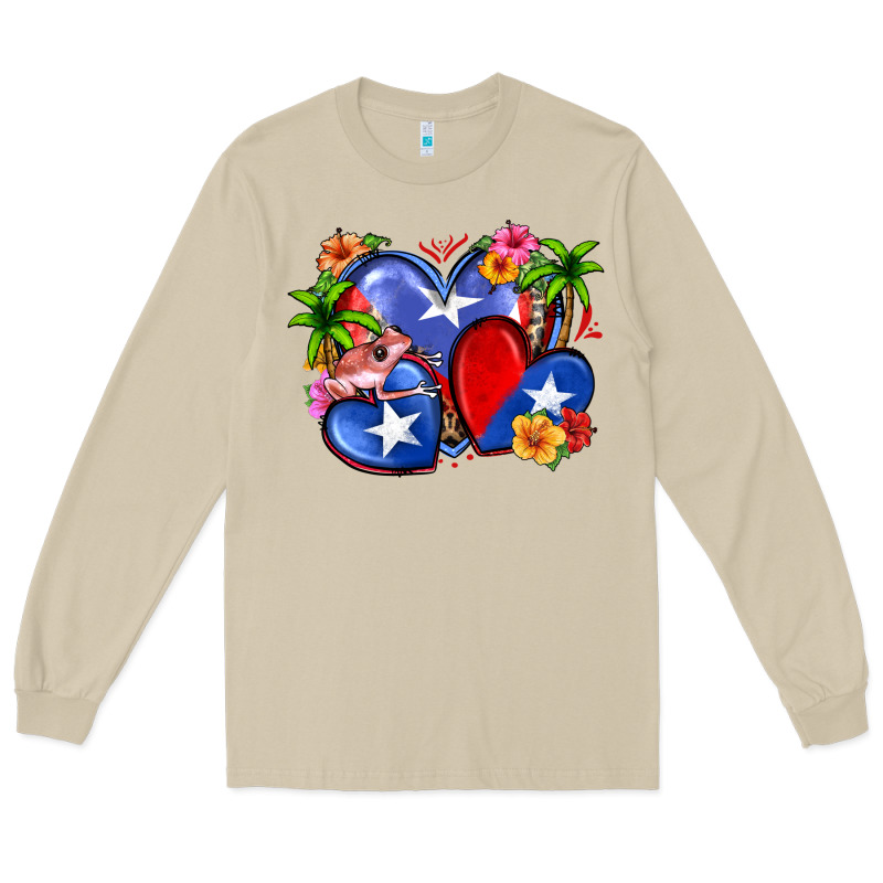 Puerto Rico Hearts Long Sleeve Tee by Zillion Design Studio | Teevron
