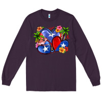 Plum puerto rico hearts Long Sleeve Tee - Zillion Design Studio