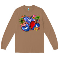 Toasted Coconut puerto rico hearts Long Sleeve Tee - Zillion Design Studio