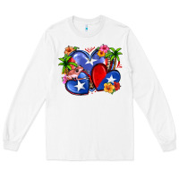 White puerto rico hearts Long Sleeve Tee - Zillion Design Studio