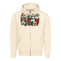 Sandshell Christmas cartoon characters coffee cups Zipper Hoodie - Zillion Design Studio