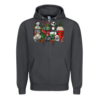 Smoke Christmas cartoon characters coffee cups Zipper Hoodie - Zillion Design Studio