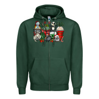 Sports Green Christmas cartoon characters coffee cups Zipper Hoodie - Zillion Design Studio