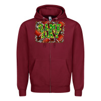 Burgundy christmas game day Zipper Hoodie - RanaPortraitStore