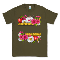 Army Green floral teacher Classic Tee - texasbilliewilder