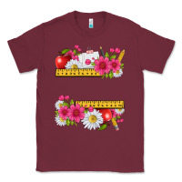 Burgundy floral teacher Classic Tee - texasbilliewilder