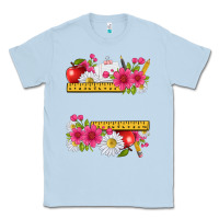 Dusty Blue floral teacher Classic Tee - texasbilliewilder