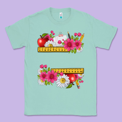 Floral Teacher Classic Tee Designed By Texasbilliewilder