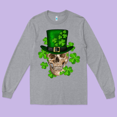 Long Sleeve Tee st. patrick's day skull