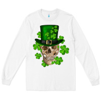 White st. patrick's day skull Long Sleeve Tee - RanaPortraitStore