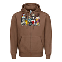 Chestnut cartoon characters coffee cups Zipper Hoodie - Zillion Design Studio