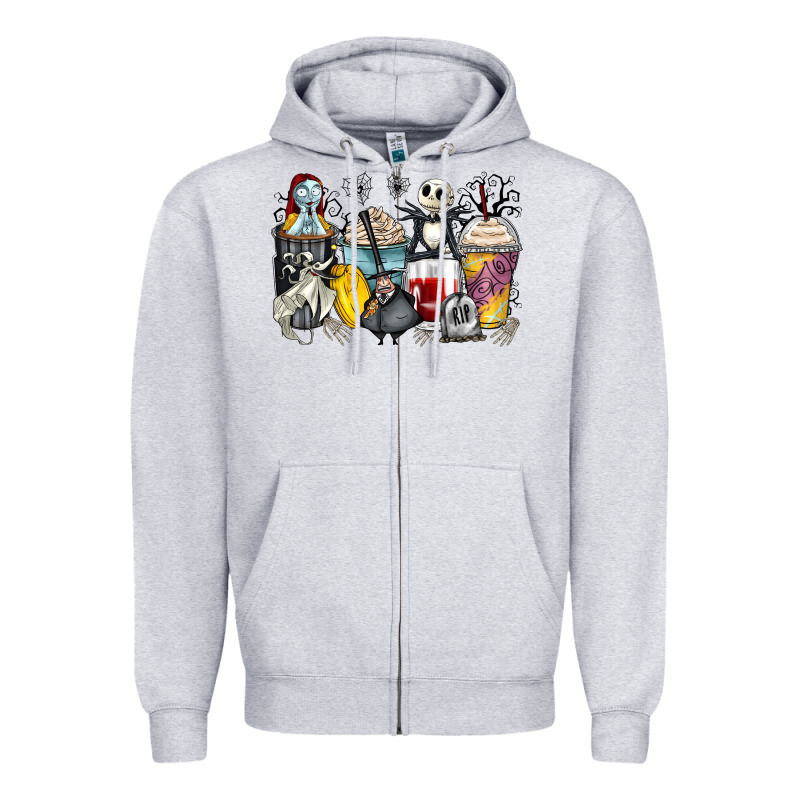 Cartoon Characters Coffee Cups Zipper Hoodie by Zillion Design Studio | Teevron