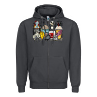 Smoke cartoon characters coffee cups Zipper Hoodie - Zillion Design Studio
