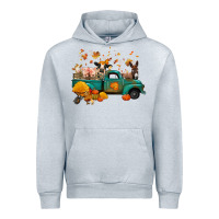 Heather Grey fall farm animals truck nancy Urban Hoodie - NancyCooperArtShop