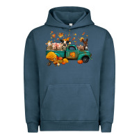 Pigment Midnight Navy fall farm animals truck nancy Urban Hoodie - NancyCooperArtShop
