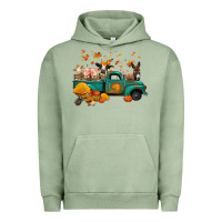 Pigment Oil Green fall farm animals truck nancy Urban Hoodie - NancyCooperArtShop