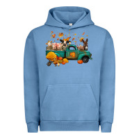 Pigment Pebble Blue fall farm animals truck nancy Urban Hoodie - NancyCooperArtShop