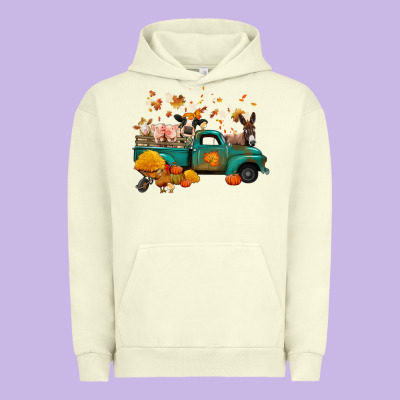 Fall Farm Animals Truck Nancy Urban Hoodie Designed By Nancycooperartshop