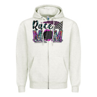 Oatmeal Heather race mom Zipper Hoodie - Zillion Design Studio
