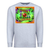 Heather Grey spooky teacher Premium Sweatshirt - BundleAndBundleShop