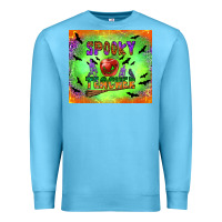 Ocean Blue spooky teacher Premium Sweatshirt - BundleAndBundleShop