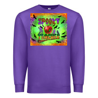 Purple spooky teacher Premium Sweatshirt - BundleAndBundleShop