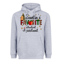 Heather Grey santa's favorite student assistant Heavyweight Hoodie - AdoDesignShop