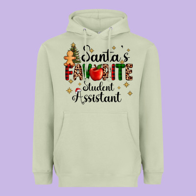 Santa's Favorite Student Assistant Heavyweight Hoodie Designed By Adodesignshop