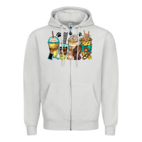 Dove Grey pet groomer coffee cups Zipper Hoodie - Zillion Design Studio