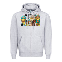 Heather Grey pet groomer coffee cups Zipper Hoodie - Zillion Design Studio