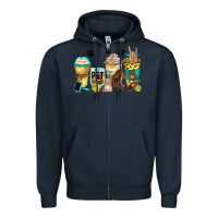 Navy pet groomer coffee cups Zipper Hoodie - Zillion Design Studio
