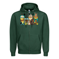 Sports Green pet groomer coffee cups Zipper Hoodie - Zillion Design Studio