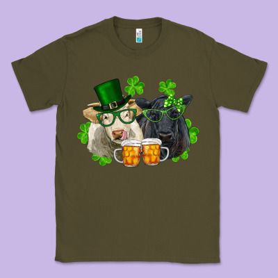 St. Patrick's Day Charolais And Black Angus Cows Classic Tee Designed By Ranaportraitstore