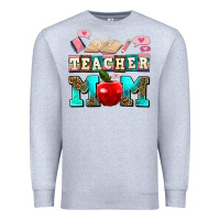 Heather Grey teacher mom Premium Sweatshirt - AdoDesignShop