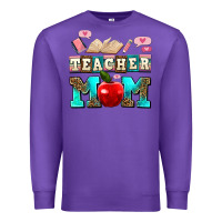 Purple teacher mom Premium Sweatshirt - AdoDesignShop
