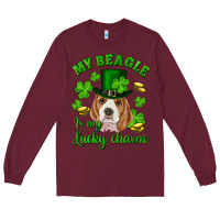 Burgundy st.patrick's day my beagle is my lucky charm Long Sleeve Tee - RanaPortraitStore
