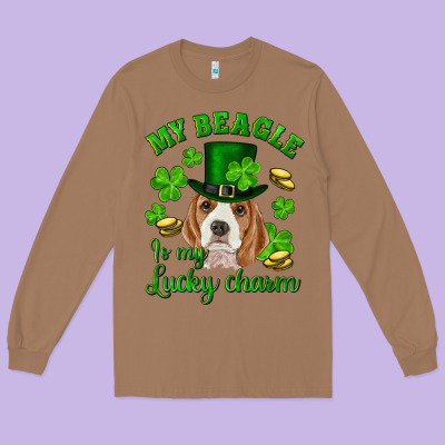 Long Sleeve Tee st.patrick's day my beagle is my lucky charm