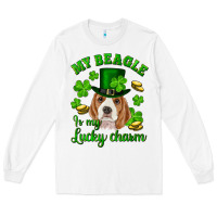 White st.patrick's day my beagle is my lucky charm Long Sleeve Tee - RanaPortraitStore
