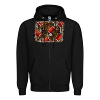 Black christmas football Zipper Hoodie - RanaPortraitStore